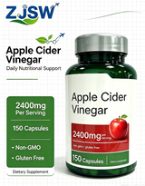Apple Cider Vinegar Capsules, 2400mg Per Serving, 150 Vegetarian Capsules, Non-GMO & Gluten Free, Daily Apple Cider Vinegar Dietary Supplemen