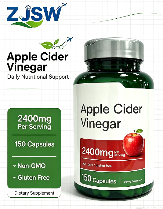 Apple Cider Vinegar Capsules, 2400mg Per Serving, 150 Vegetarian Capsules, Non-GMO & Gluten Free, Daily Apple Cider Vinegar Dietary Supplemen