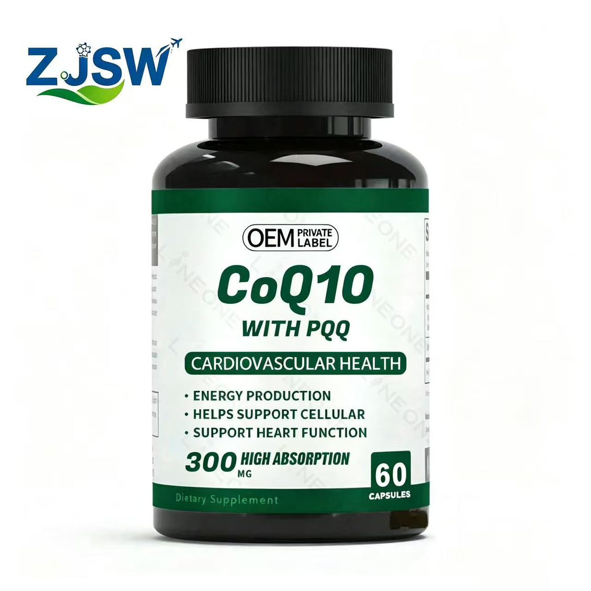 ZJSW CoQ10 with PQQ Capsules 300mg High Absorption – Cardiovascular Health (60 Capsules)