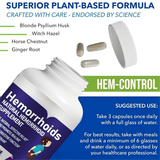 Hemorrhoids Natural Hemorrhoid Supplement – 60 Veggie Capsules