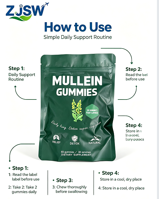ZJSW Mullein Gummies - Pear Flavored (60 Gummies)