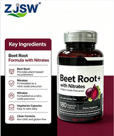 ZJSW Beet Root+ with Nitrates (180 Vegetarian Capsules)