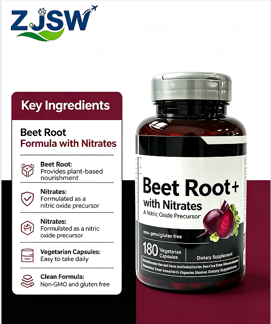 ZJSW Beet Root+ with Nitrates (180 Vegetarian Capsules)