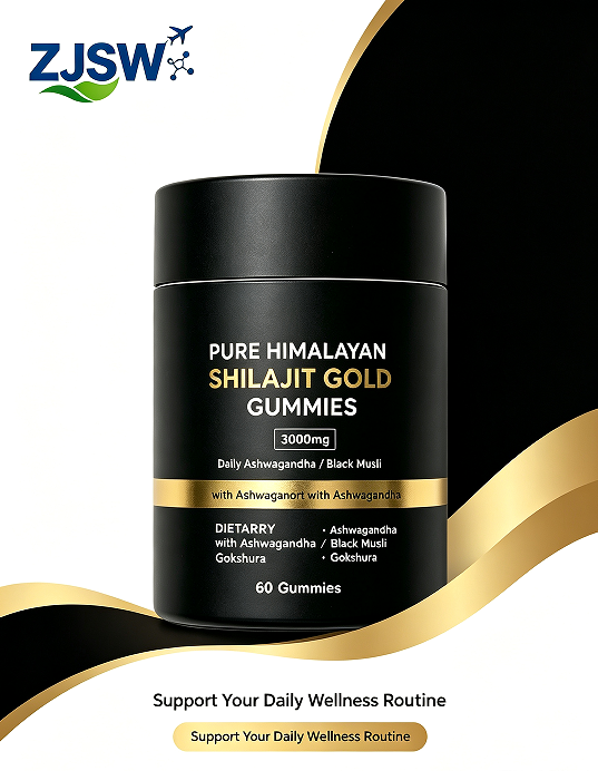 ZJSW Pure Himalayan Shilajit Gold Gummies (3000mg, 60 Gummies)