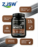 Gold Standard Whey Protein Powder, Double Rich Chocolate, 24g Protein & 5.5g BCAAs Per Serving, 29 Servings, No Added Sugar, Muscle Support Protein Powder Drink Mix