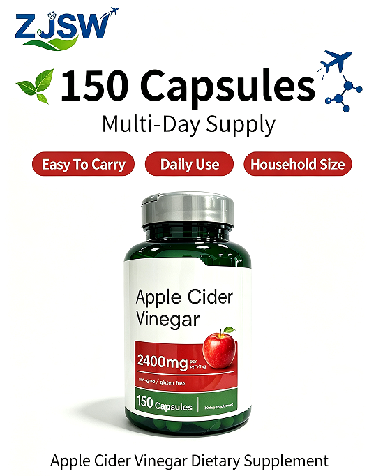 Apple Cider Vinegar Capsules, 2400mg Per Serving, 150 Vegetarian Capsules, Non-GMO & Gluten Free, Daily Apple Cider Vinegar Dietary Supplemen
