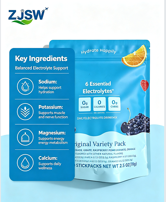ZJSW Electrolyte Drink Mix - Original Variety Pack (20 Stick Packs)
