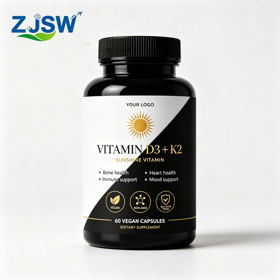 OEM/ODM Vitamin D3 + K2 Supplement – 60 Vegan Capsules | Bone, Heart, Immune & Mood Support