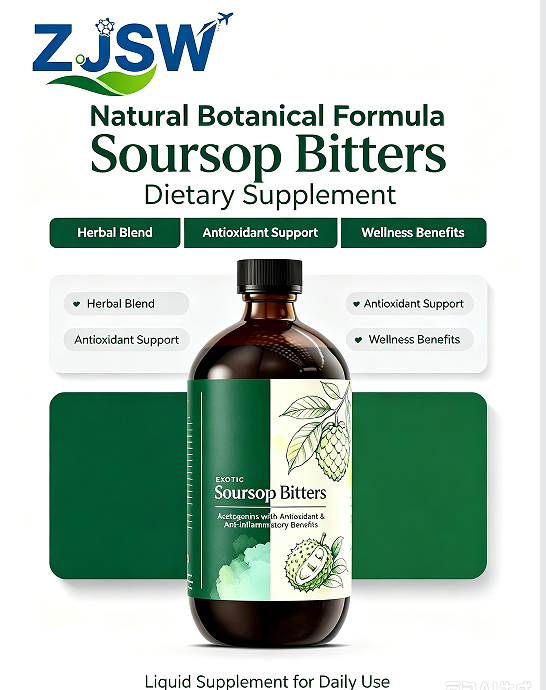 ZJSW Exotic Soursop Bitters Liquid, Soursop Herbal Tincture with Acetogenins, Antioxidant & Anti-Inflammatory Botanical Supplement