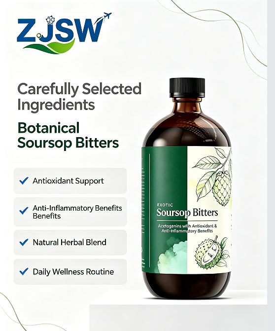 ZJSW Exotic Soursop Bitters Liquid, Soursop Herbal Tincture with Acetogenins, Antioxidant & Anti-Inflammatory Botanical Supplement