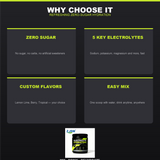 Electrolyte Hydration Powder – Lemon Lime (Zero Sugar, 30 Servings)