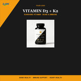 OEM/ODM Vitamin D3 + K2 Supplement – 60 Vegan Capsules | Bone, Heart, Immune & Mood Support