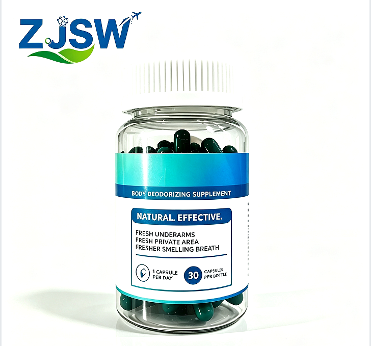 Natural Body Deodorizing Supplement Capsules, Internal Odor Control for Fresh Underarms, Intimate Area & Breath, 30 Capsules