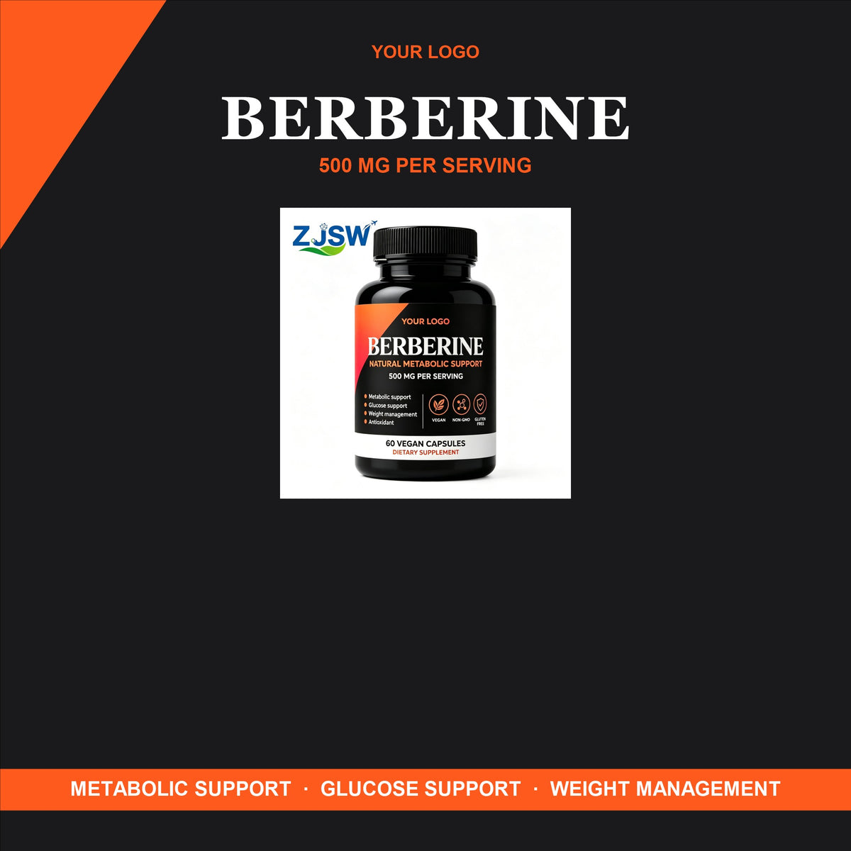 Berberine  – Natural Metabolic & Glucose Support (60 Vegan Capsules)