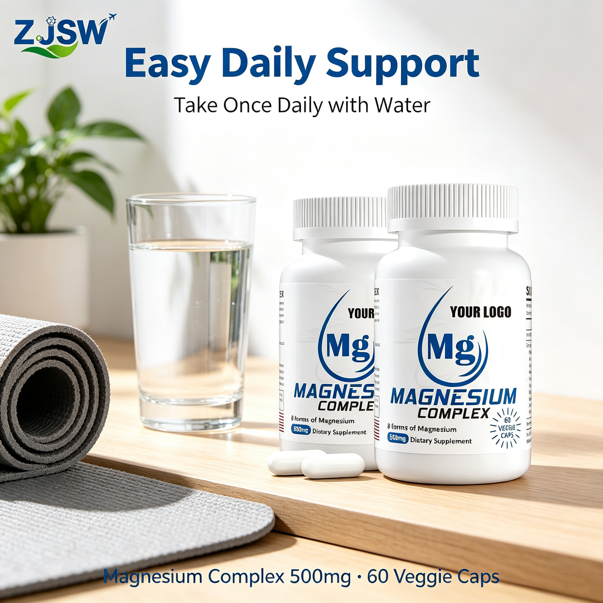Hot Sale Magnesium Complex Capsules with Calcium Magnesium Zinc & Vitamin D for Adult Memory & Sleep Support