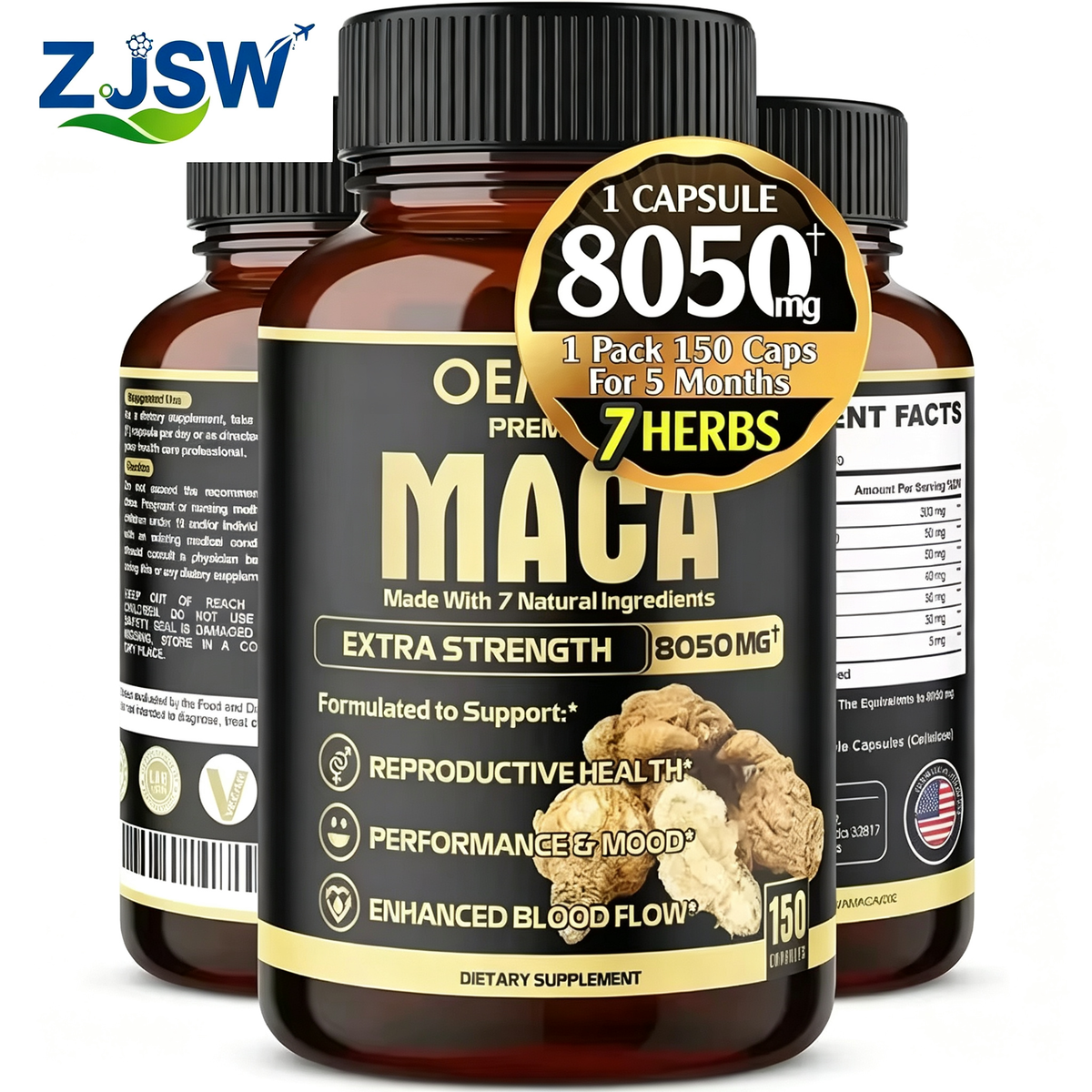 Male Supplement Maca Root Capsule Extract Tongkat Ali Root Extract Maca Pills Tribulus Terrestris Capsules