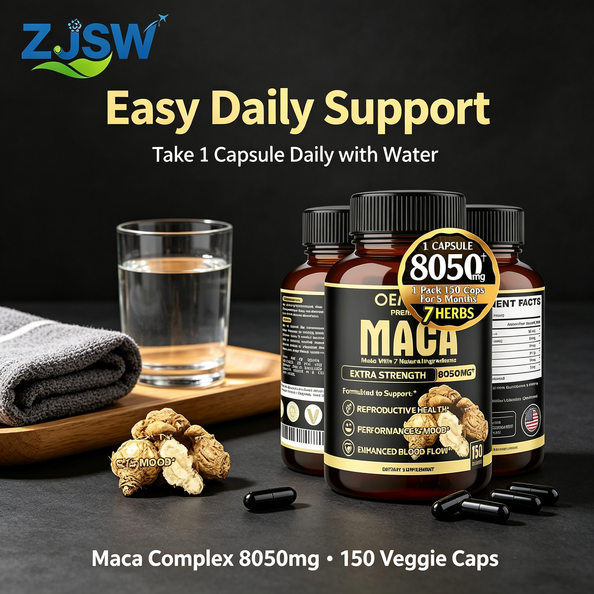 Male Supplement Maca Root Capsule Extract Tongkat Ali Root Extract Maca Pills Tribulus Terrestris Capsules