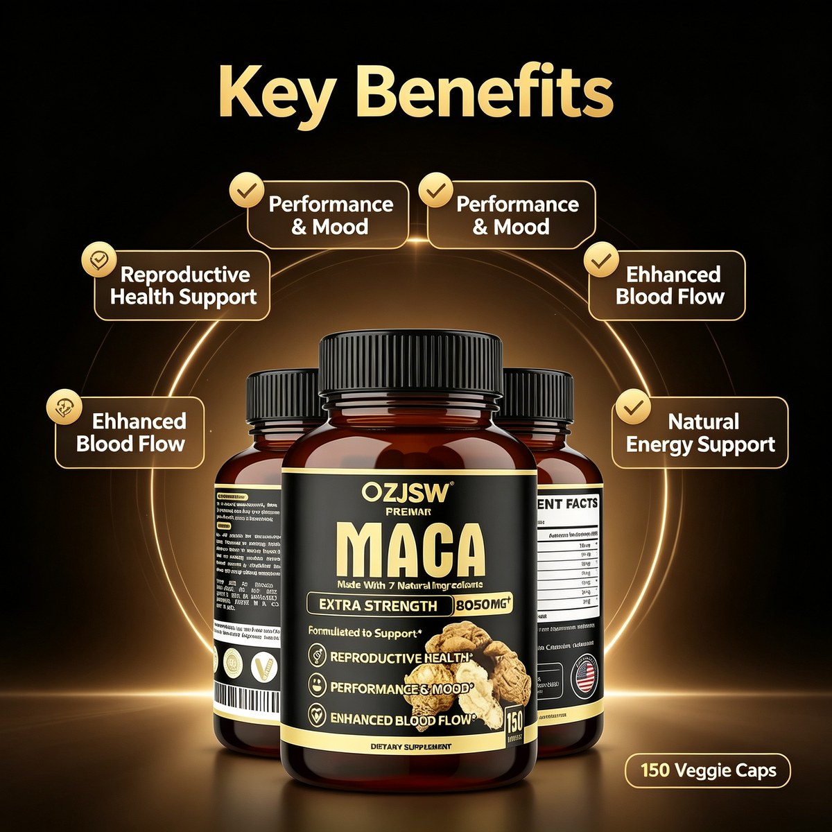 Male Supplement Maca Root Capsule Extract Tongkat Ali Root Extract Maca Pills Tribulus Terrestris Capsules