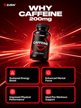 OEM Private Label 200mg Caffeine Pills Capsules with L-Theanine Focused Energy Supplements Boost Energy, Focus, & Performance
