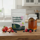 ZJSW Probiotic Kombucha Gummies – Berry Bliss Flavor (30 Gummies)