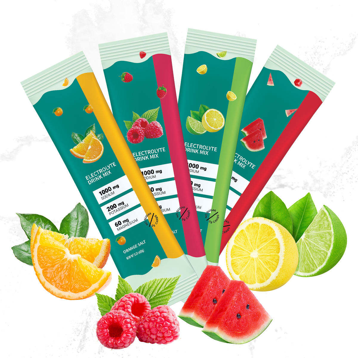 4 Flavors Electrolytes Powder Drink Mix – Original Variety Pack (20 Stick Packs)