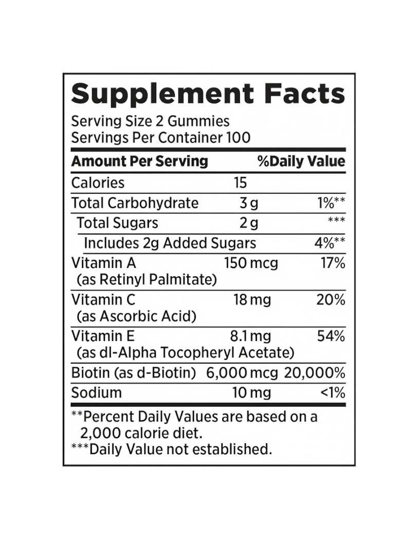 Hair Skin and Nails Collagen Gummies – Women Beauty Dietary Supplement (OEM/ODM Private Label)