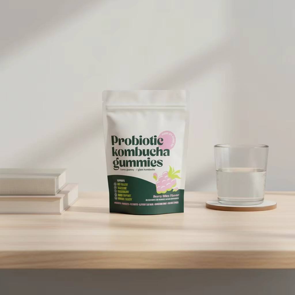 ZJSW Probiotic Kombucha Gummies – Berry Bliss Flavor (30 Gummies)