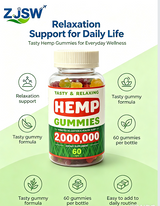 ZJSW Hemp Gummies - Tasty & Relaxing Supplement (60 Gummies)