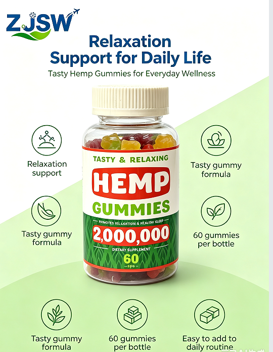 ZJSW Hemp Gummies - Tasty & Relaxing Supplement (60 Gummies)