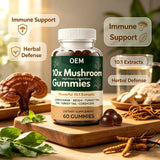 10X Mushroom Complex Gummies – 60 Count Vegan Dietary Supplement (OEM/ODM Private Label)
