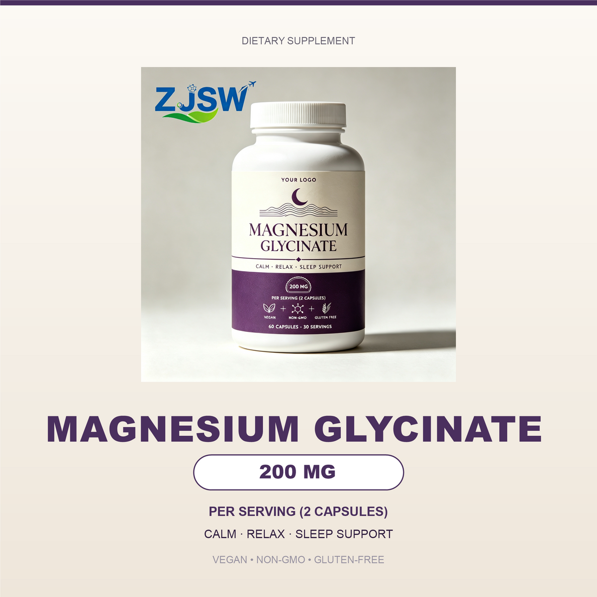 Magnesium Glycinate 200mg - Calm, Relax & Sleep Support