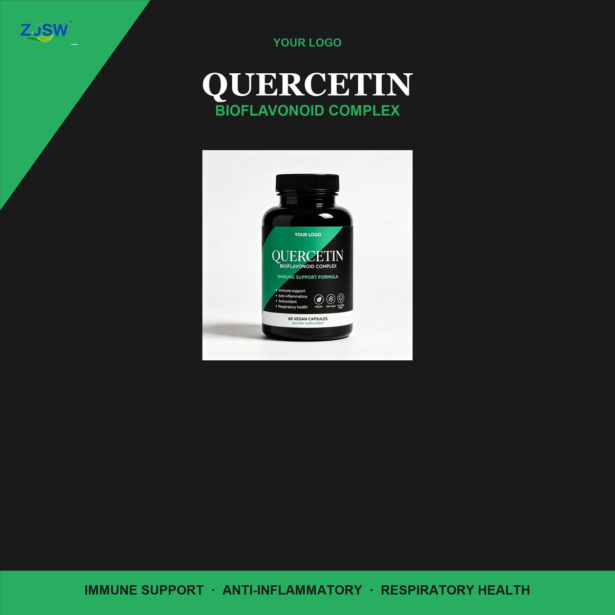 Quercetin Bioflavonoid Complex Immune Support Formula, 60 Vegan Capsules