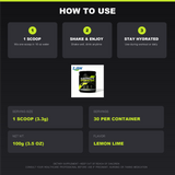 Electrolyte Hydration Powder – Lemon Lime (Zero Sugar, 30 Servings)